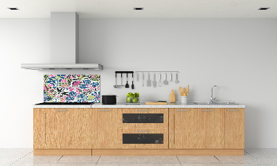 Achterwand keuken Bloemenpatroon