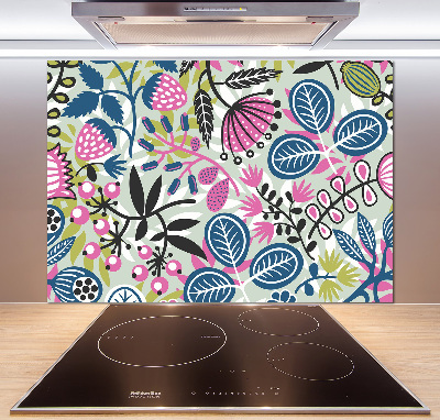 Achterwand keuken Bloemenpatroon