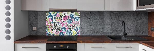 Achterwand keuken Bloemenpatroon