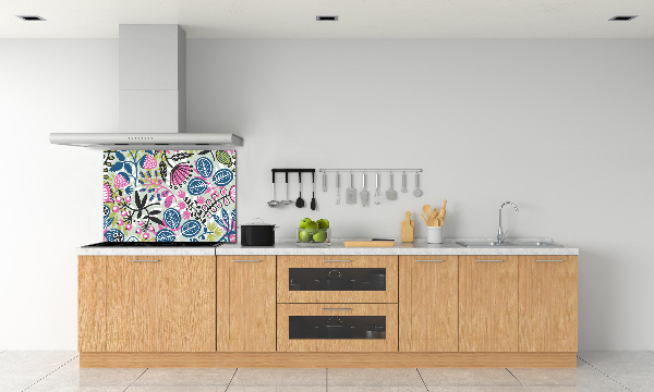 Achterwand keuken Bloemenpatroon