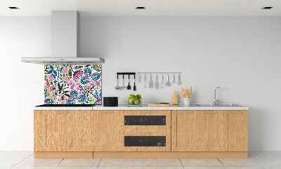 Achterwand keuken Bloemenpatroon
