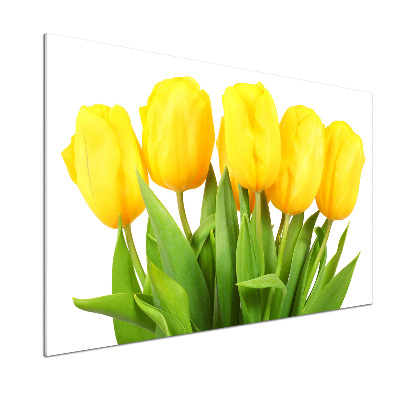Spatscherm keuken Gele tulpen