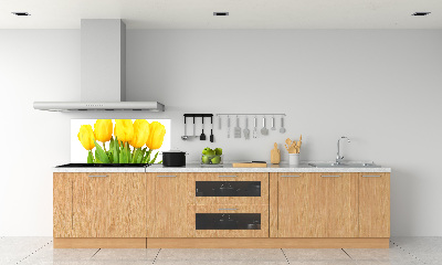 Spatscherm keuken Gele tulpen