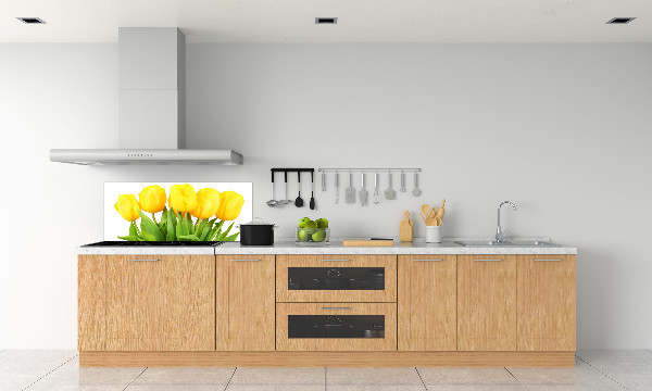 Spatscherm keuken Gele tulpen