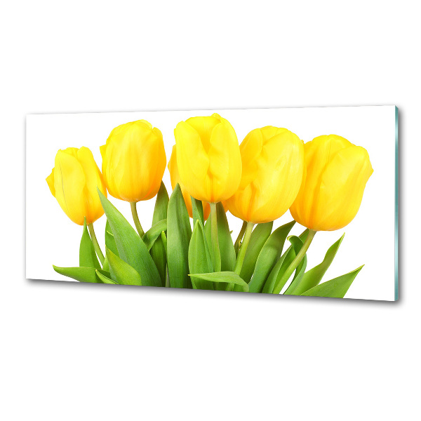 Spatscherm keuken Gele tulpen