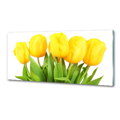 Spatscherm keuken Gele tulpen