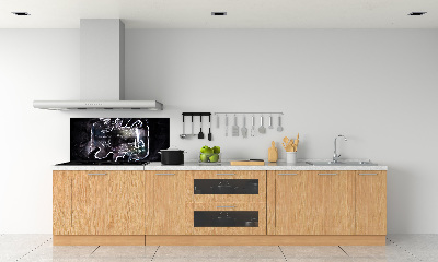 Glazen achterwand keuken Vlinders in een pot