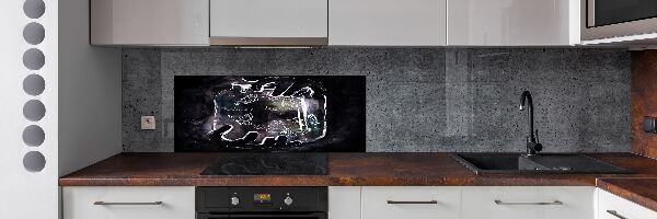 Glazen achterwand keuken Vlinders in een pot