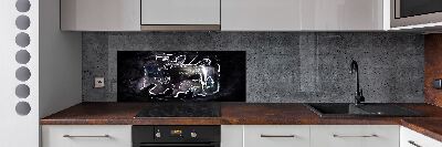 Glazen achterwand keuken Vlinders in een pot