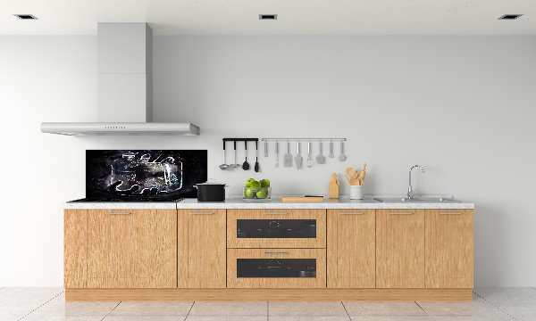 Glazen achterwand keuken Vlinders in een pot