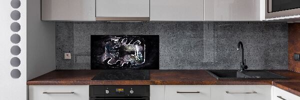 Glazen achterwand keuken Vlinders in een pot