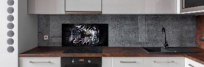 Glazen achterwand keuken Vlinders in een pot