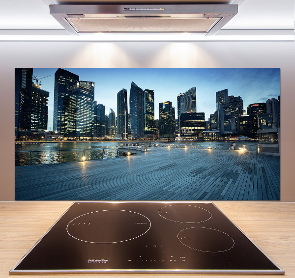 Keuken achterwand Singapore bij nacht