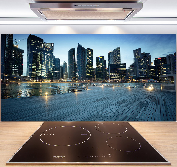 Keuken achterwand Singapore bij nacht