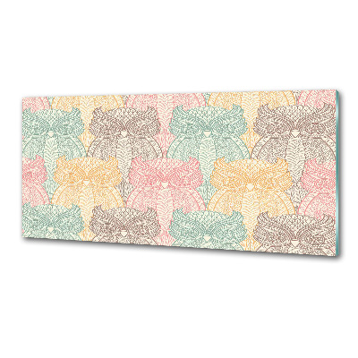 Panel ścienny szkło hartowane Sowy