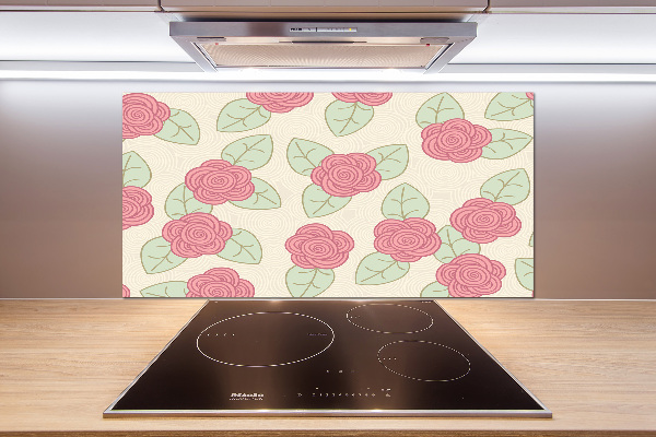 Spatscherm keuken Rozen