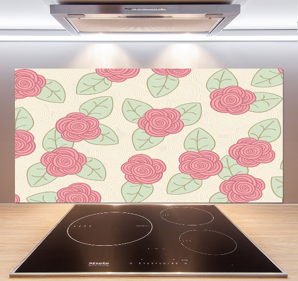 Spatscherm keuken Rozen