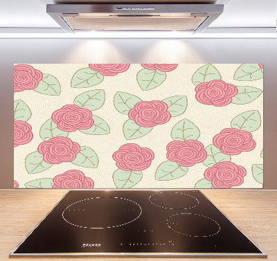 Spatscherm keuken Rozen