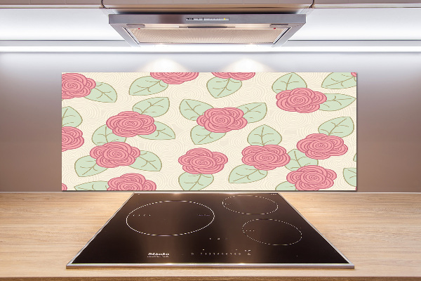 Spatscherm keuken Rozen