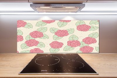 Spatscherm keuken Rozen
