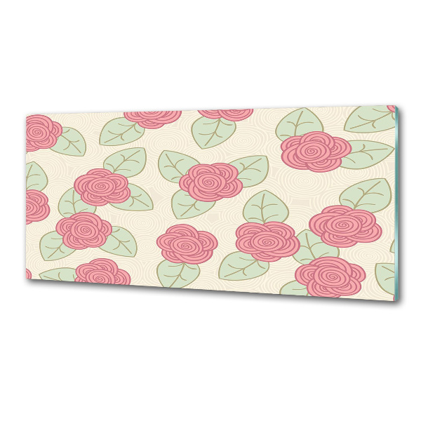 Panel szklany do kuchni Róże