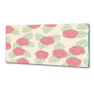 Panel szklany do kuchni Róże