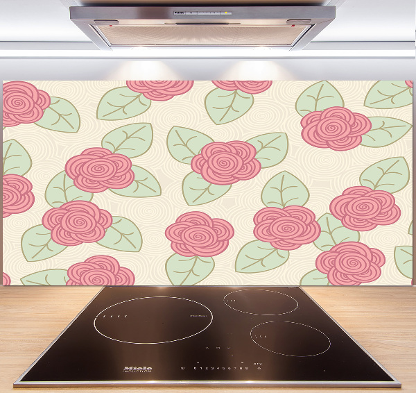 Spatscherm keuken Rozen
