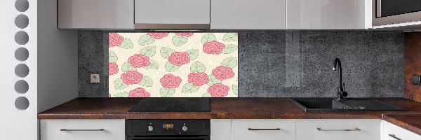 Spatscherm keuken Rozen