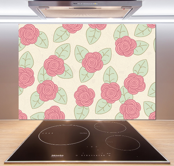 Spatscherm keuken Rozen