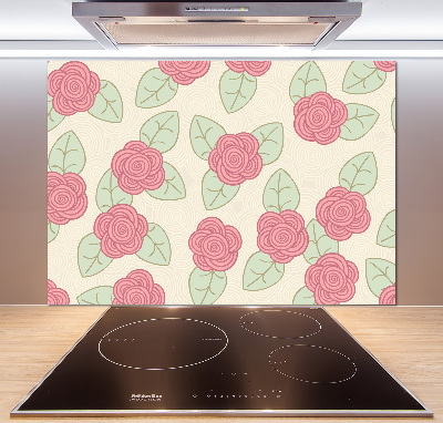 Spatscherm keuken Rozen
