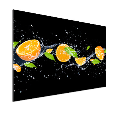 Glazen achterwand keuken Sinaasappels en water