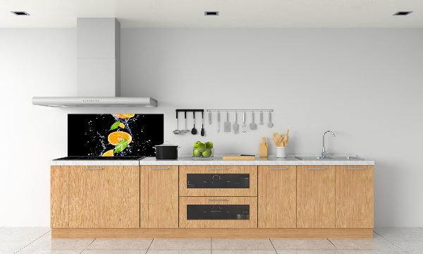 Glazen achterwand keuken Sinaasappels en water