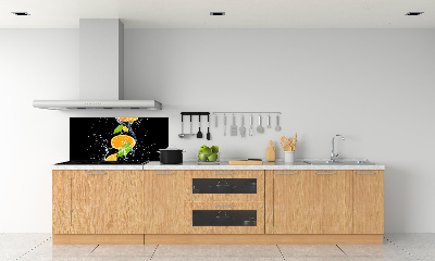 Glazen achterwand keuken Sinaasappels en water