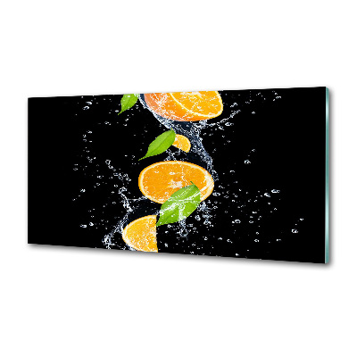 Glazen achterwand keuken Sinaasappels en water