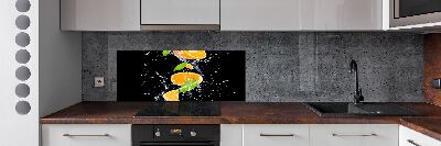 Glazen achterwand keuken Sinaasappels en water