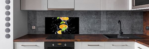 Glazen achterwand keuken Sinaasappels en water