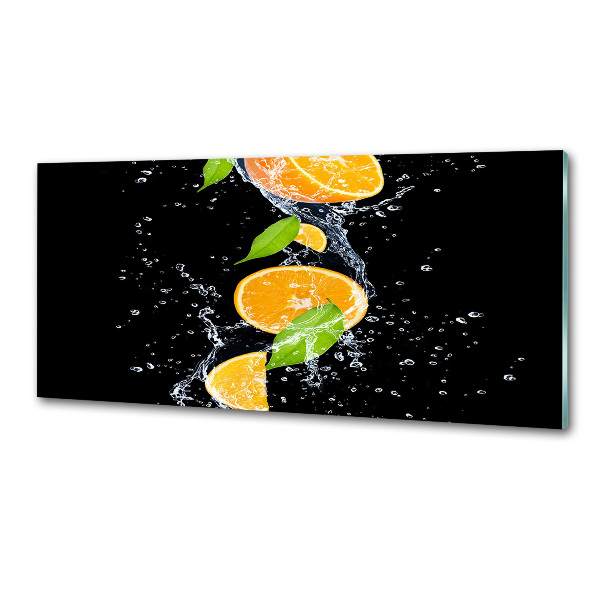 Glazen achterwand keuken Sinaasappels en water