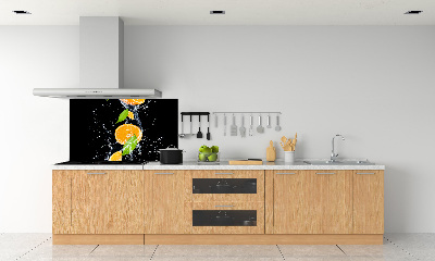 Glazen achterwand keuken Sinaasappels en water