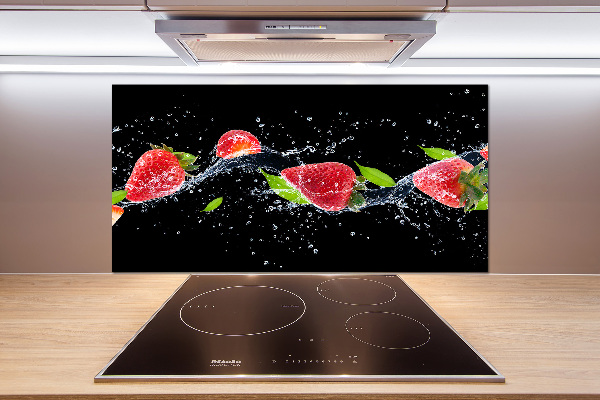 Achterwand keuken Aardbeien en water