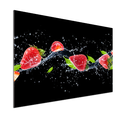 Achterwand keuken Aardbeien en water