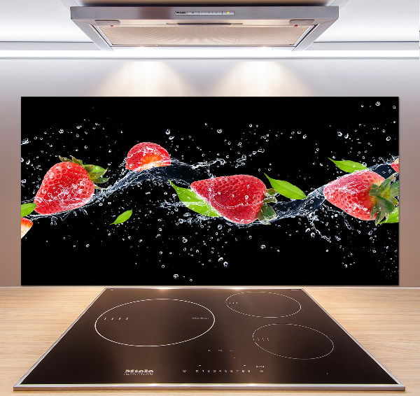 Achterwand keuken Aardbeien en water