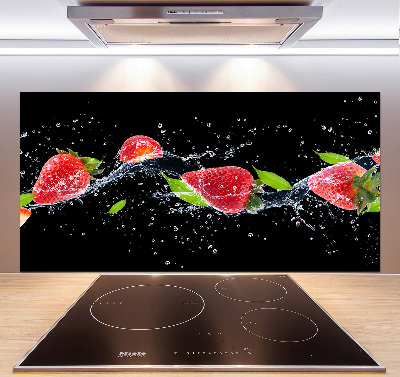 Achterwand keuken Aardbeien en water
