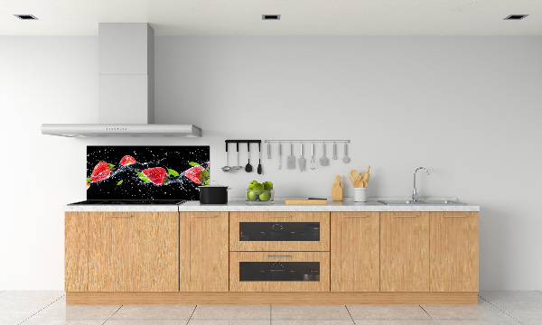 Achterwand keuken Aardbeien en water
