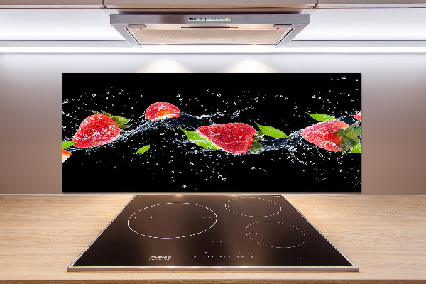 Achterwand keuken Aardbeien en water