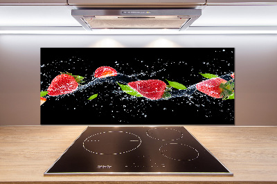 Achterwand keuken Aardbeien en water