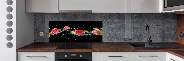 Achterwand keuken Aardbeien en water