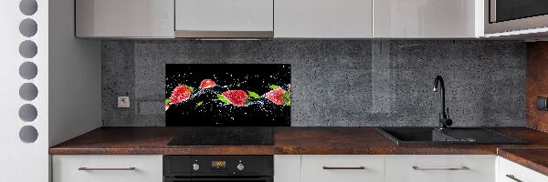 Achterwand keuken Aardbeien en water