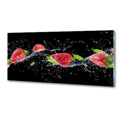 Achterwand keuken Aardbeien en water
