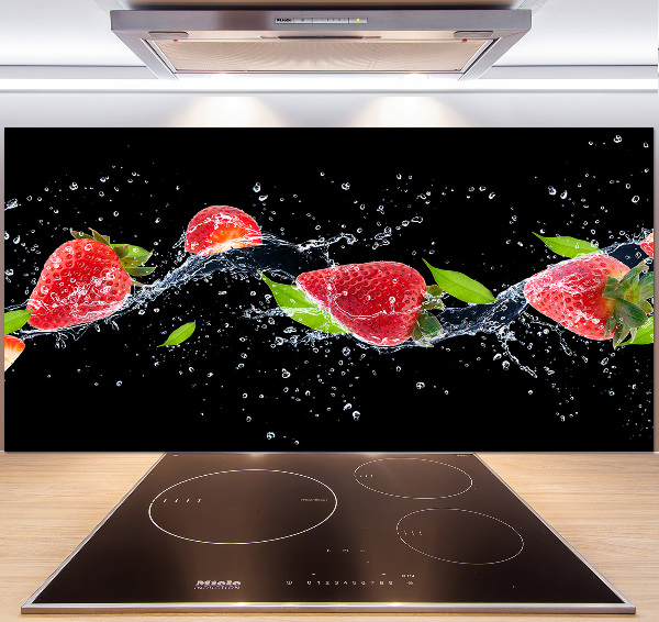 Achterwand keuken Aardbeien en water