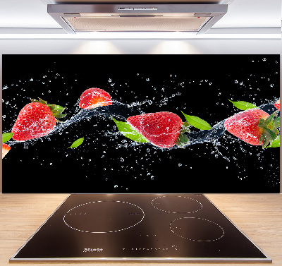 Achterwand keuken Aardbeien en water